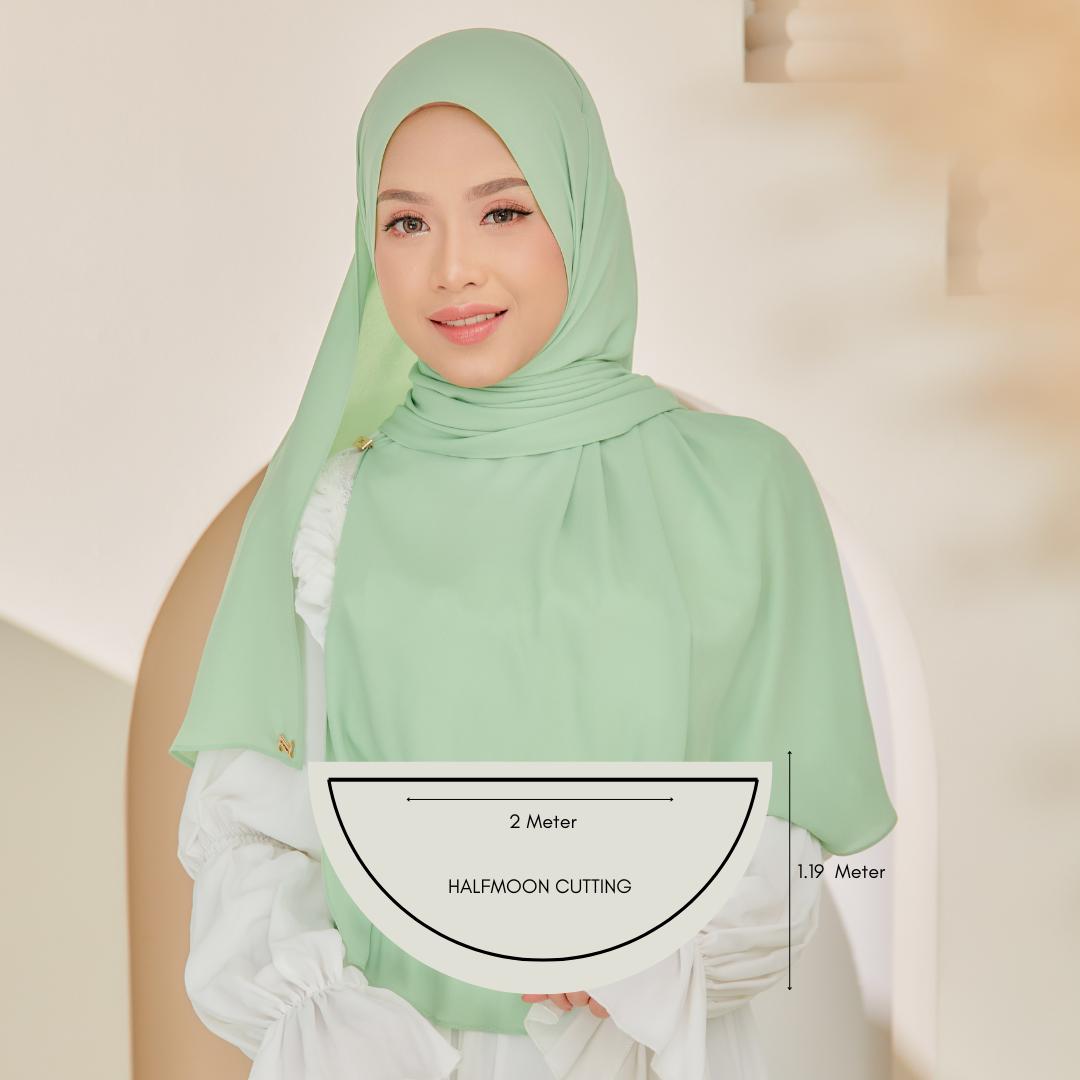 Zeez Scarves Tudung Air Plain Labuh Lebar Tak Jarang