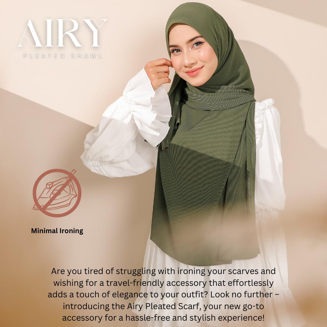 Zeezscarves Tudung Airy Pleated Scarf Size biasa