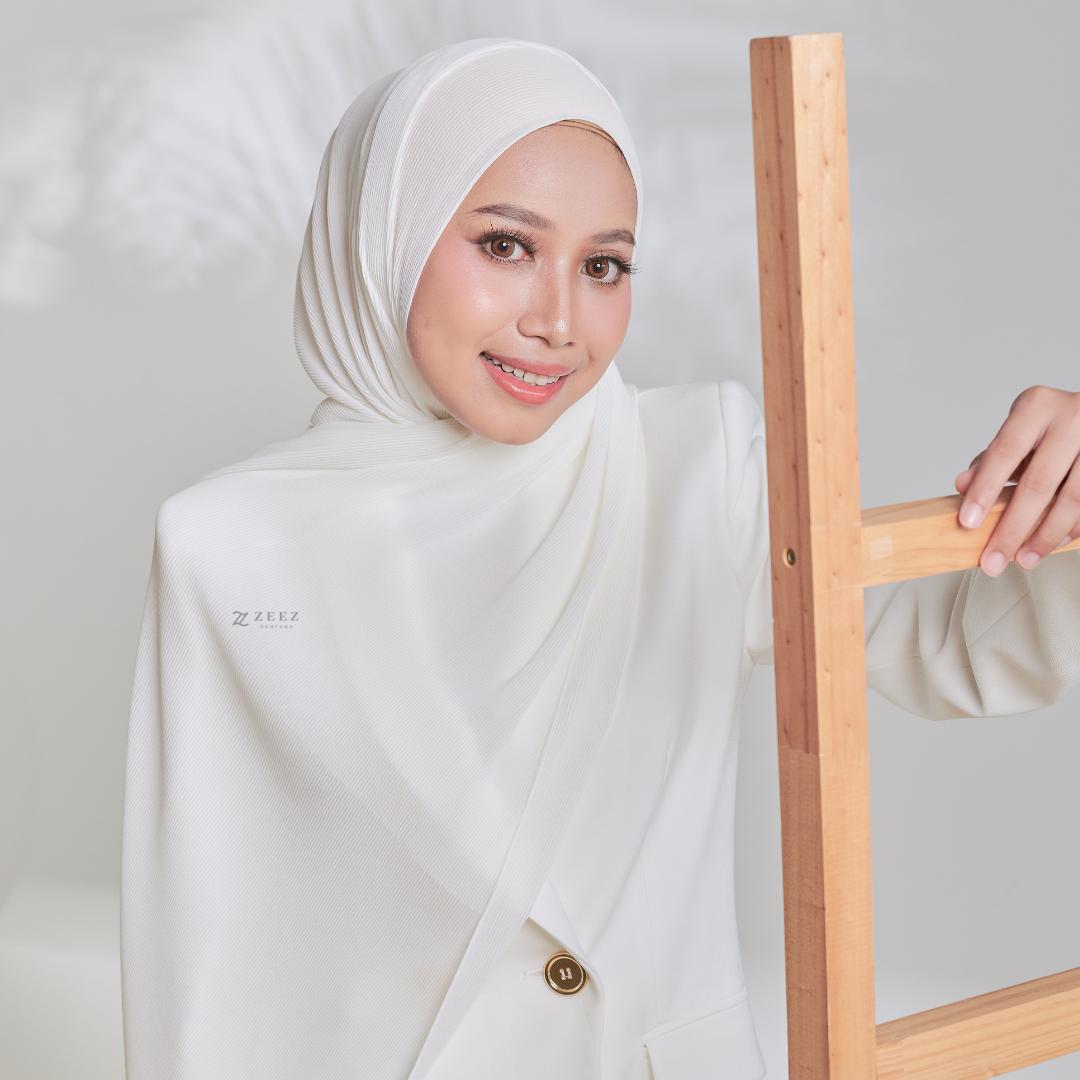 Zeez Scarves Tudung Awan Pleated Scarf Labuh dan lebar