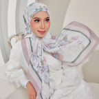 Zeez Scarves tudung bawal cotton bercorak bidang 45+