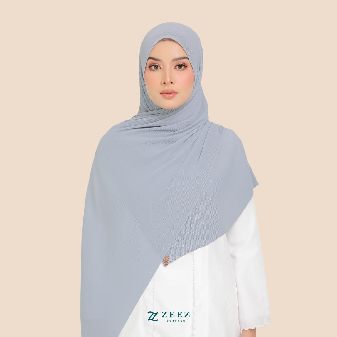 Zeez Scarves Tudung Awan Pleated Scarf Labuh dan lebar