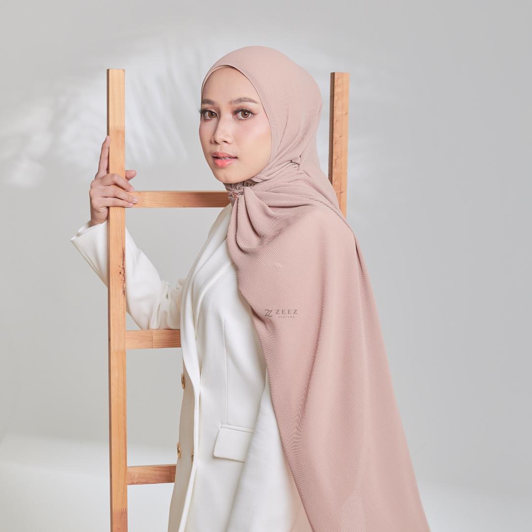 Zeez Scarves Tudung Awan Pleated Scarf Labuh dan lebar