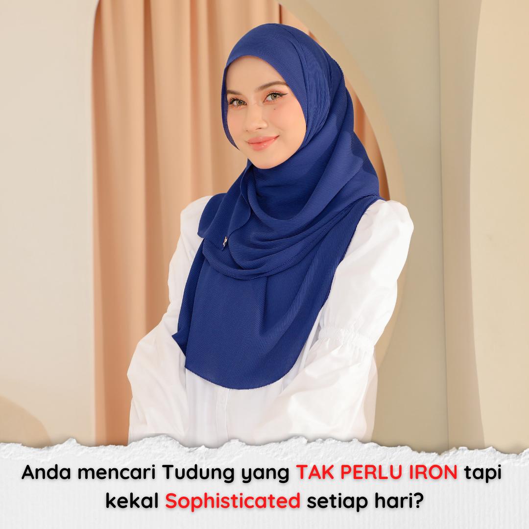 Zeez Scarves Breeze Pleated Shawl Labuh dan Lebar dengan potongan melengkung