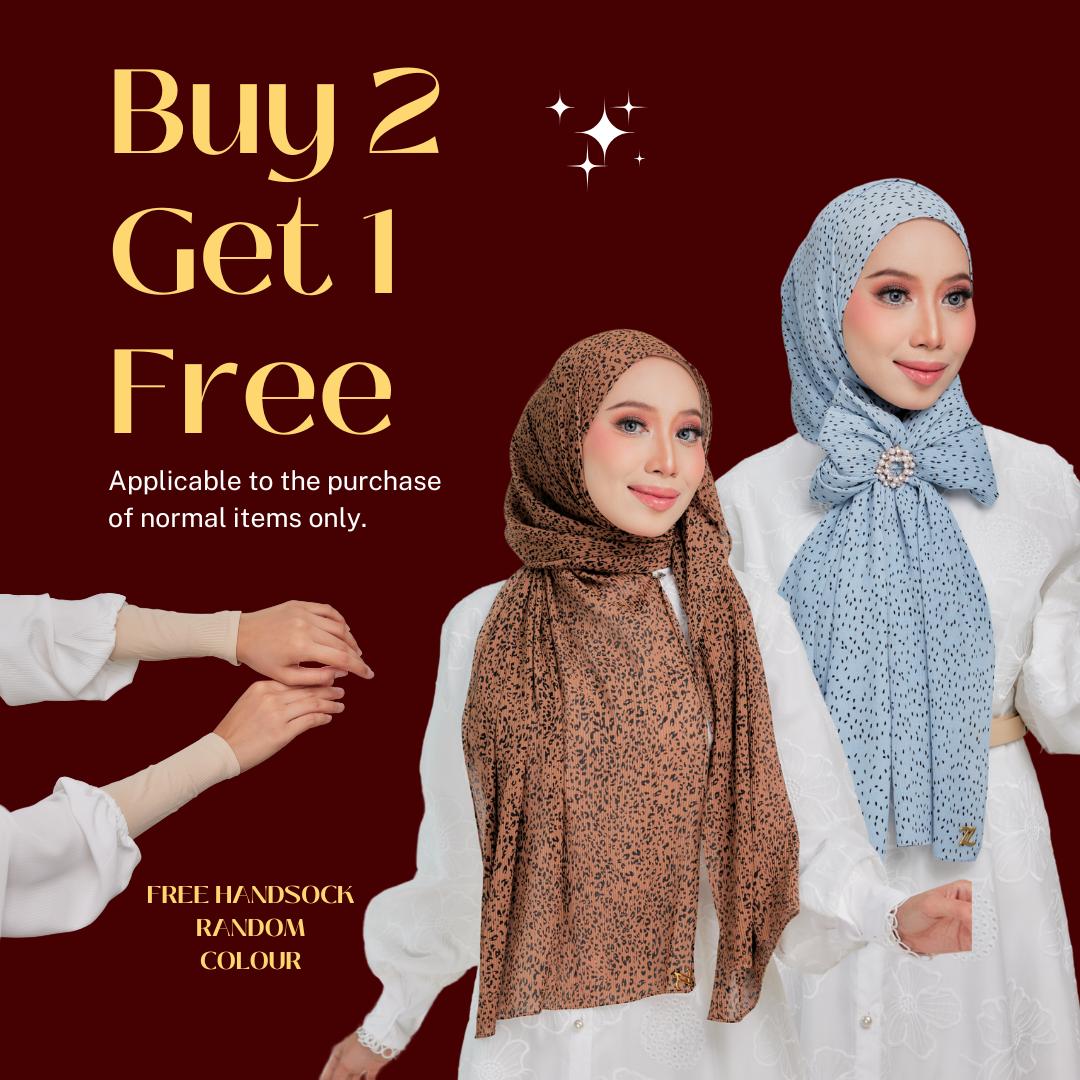 Zeez Scarves Hanna Pleated Bercorak Tak perlu iron 100%