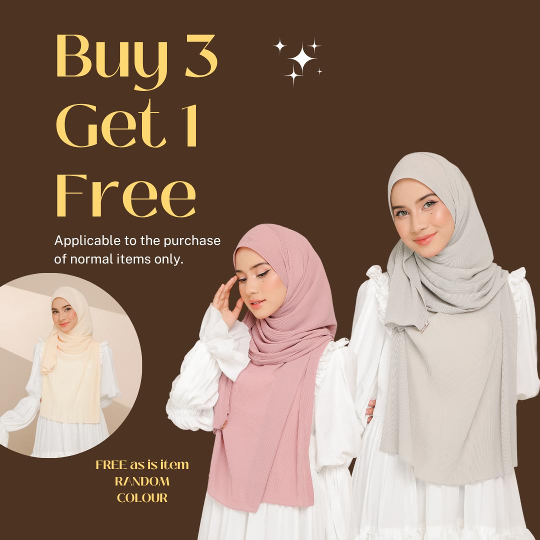 Zeez Scarves Tudung Awan Pleated Scarf Labuh dan lebar