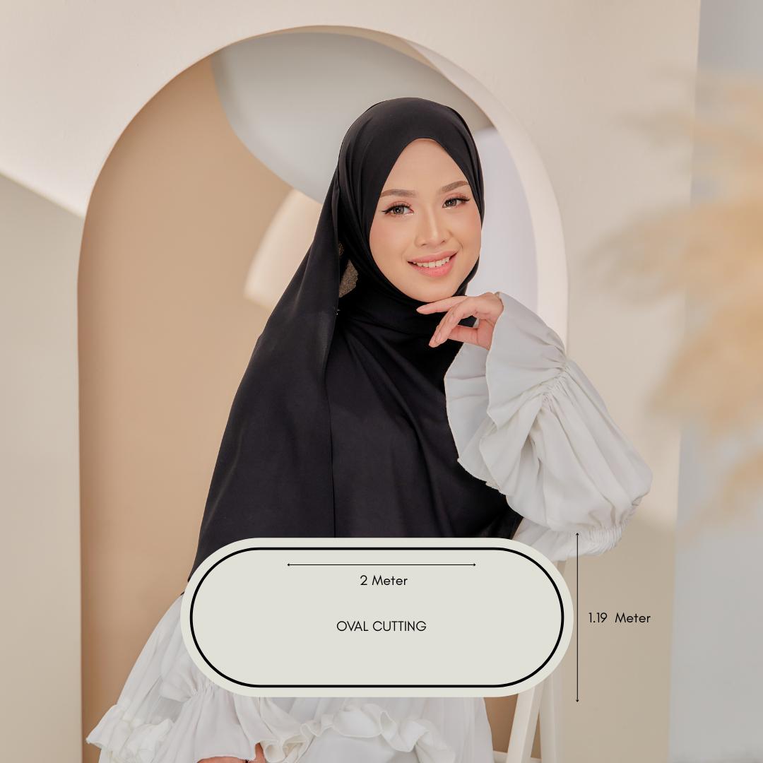 Zeez Scarves Tudung Air Plain Labuh Lebar Tak Jarang