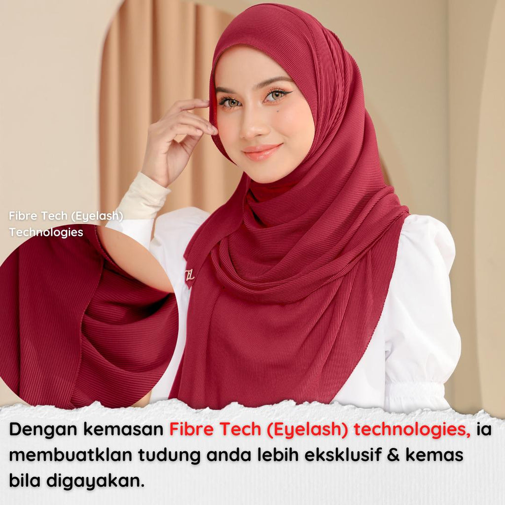 Zeez Scarves Breeze Pleated Shawl Labuh dan Lebar dengan potongan melengkung