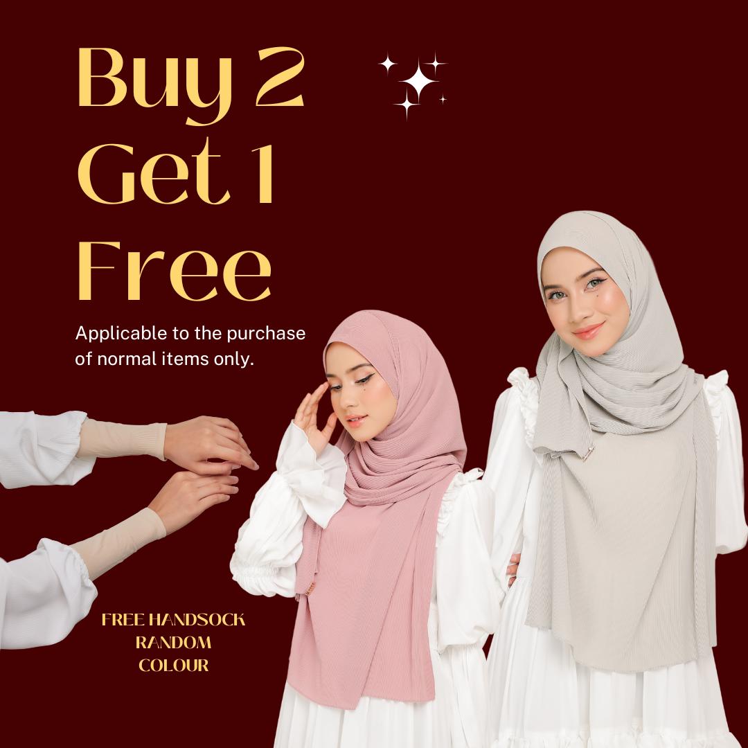 Zeez Scarves Tudung Awan Pleated Scarf Labuh dan lebar