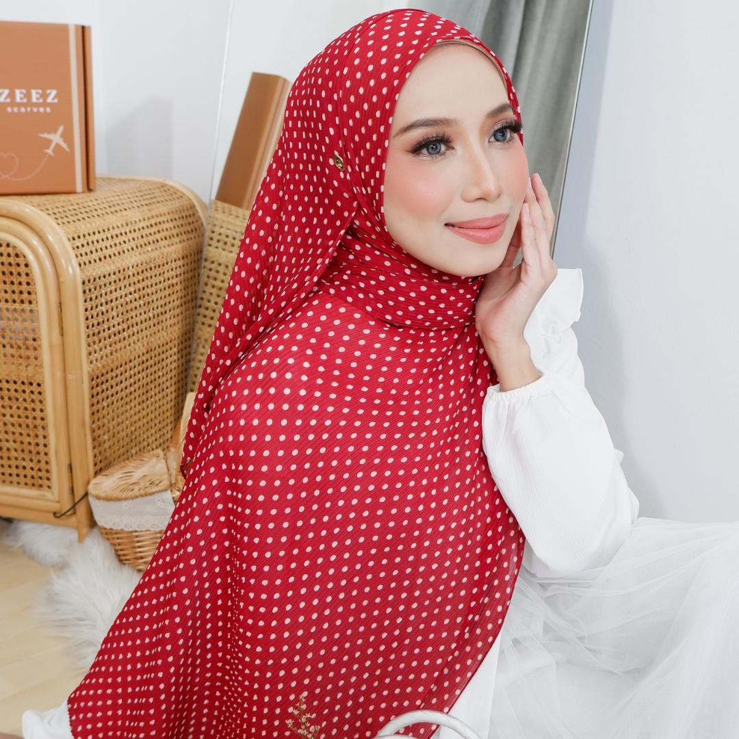 Zeez Scarves - Hanna Printed Pleated Shawl