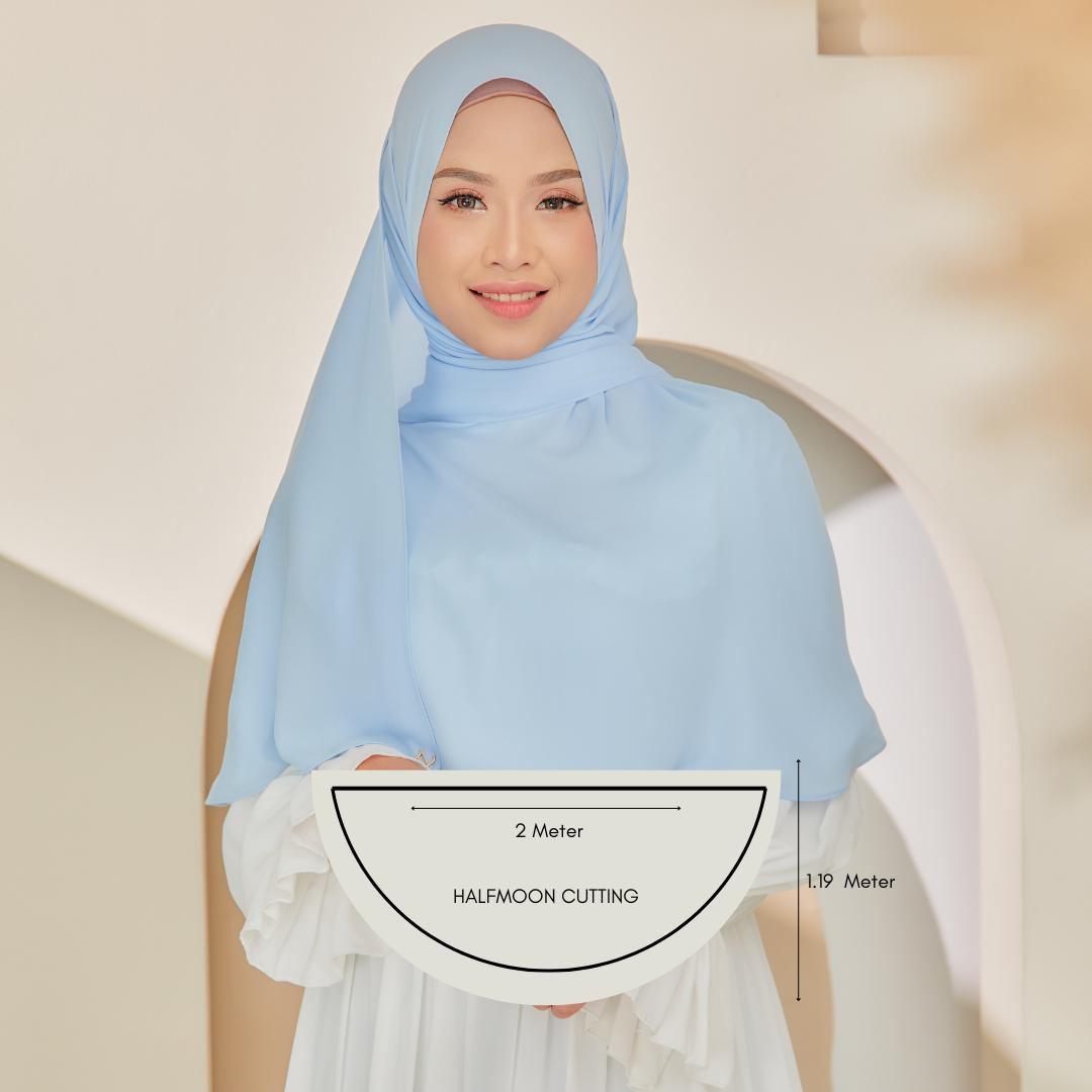 Zeez Scarves Tudung Air Plain Labuh Lebar Tak Jarang