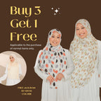 Zeezscarves Tudung Fluer Pleated Scarf Labuh dengan potongan melengkung