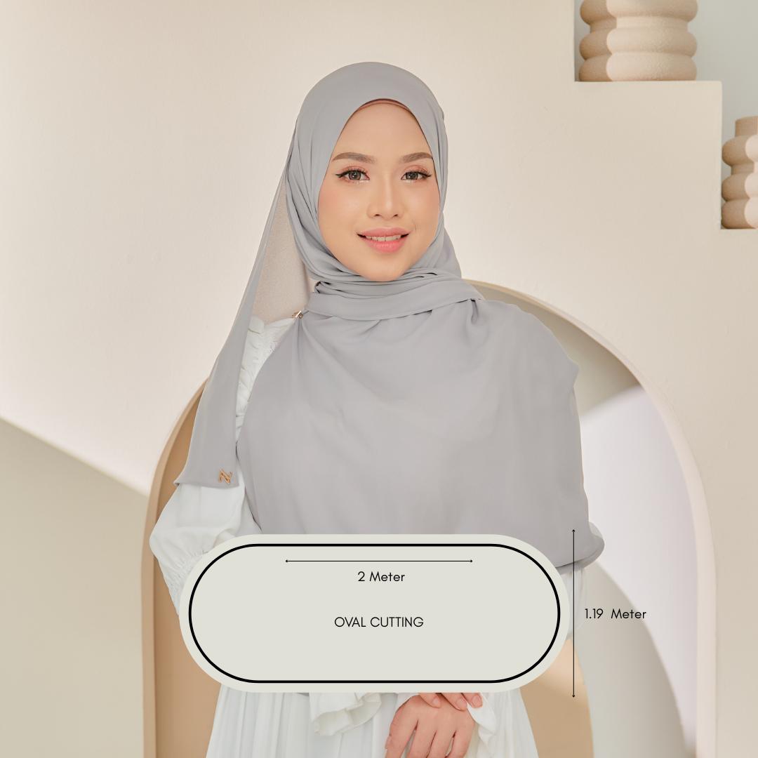 Zeez Scarves Tudung Air Plain Labuh Lebar Tak Jarang