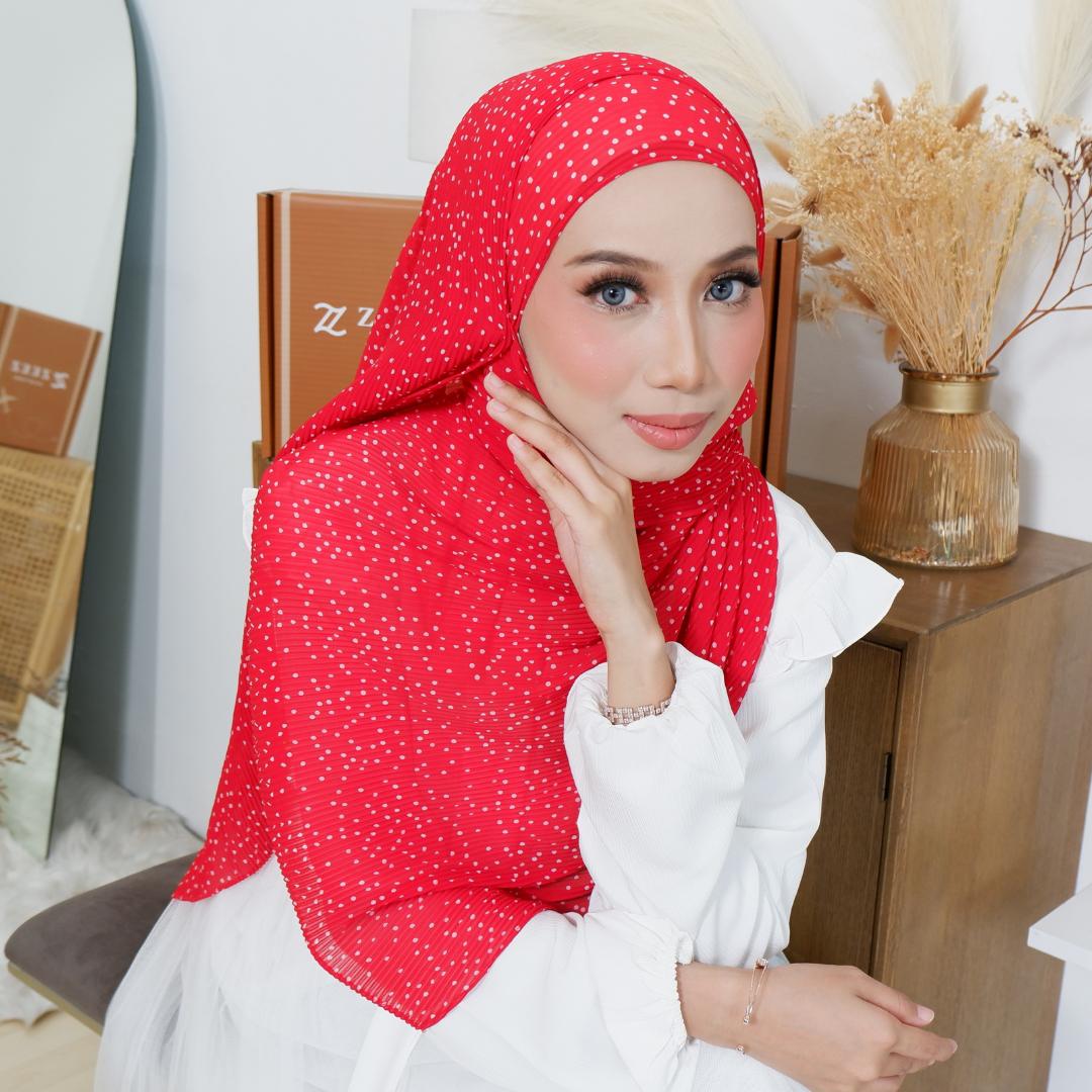Zeez Scarves - Hanna Printed Pleated Shawl