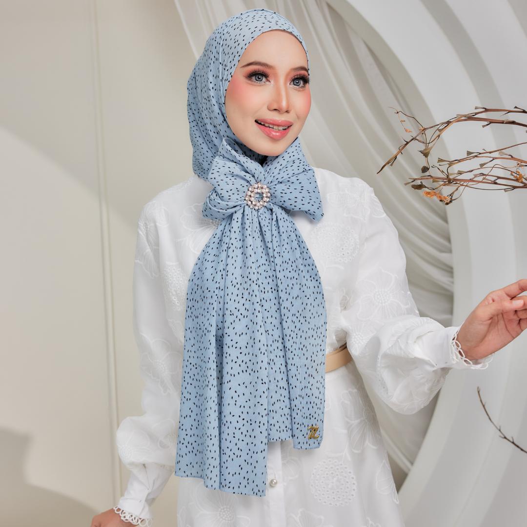 Zeez Scarves - Hanna Printed Pleated Shawl