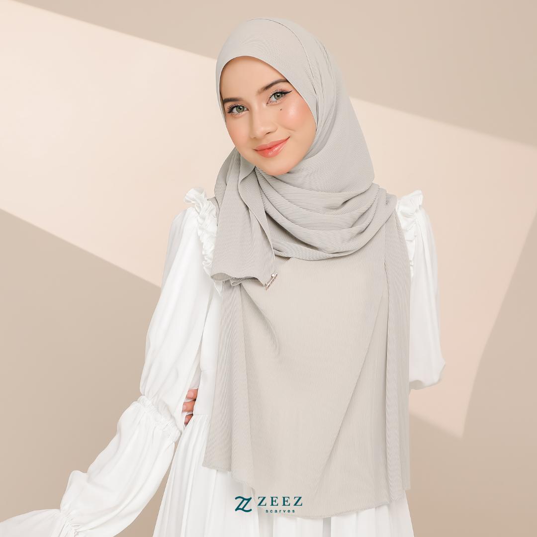 Zeez Scarves Tudung Awan Pleated Scarf Labuh dan lebar