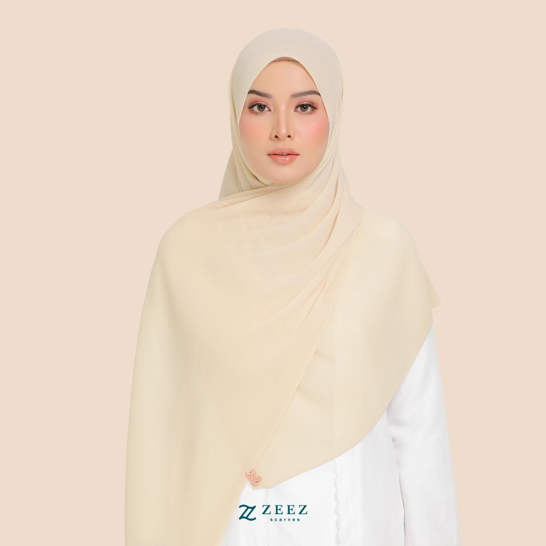 Zeez Scarves Tudung Awan Pleated Scarf Labuh dan lebar