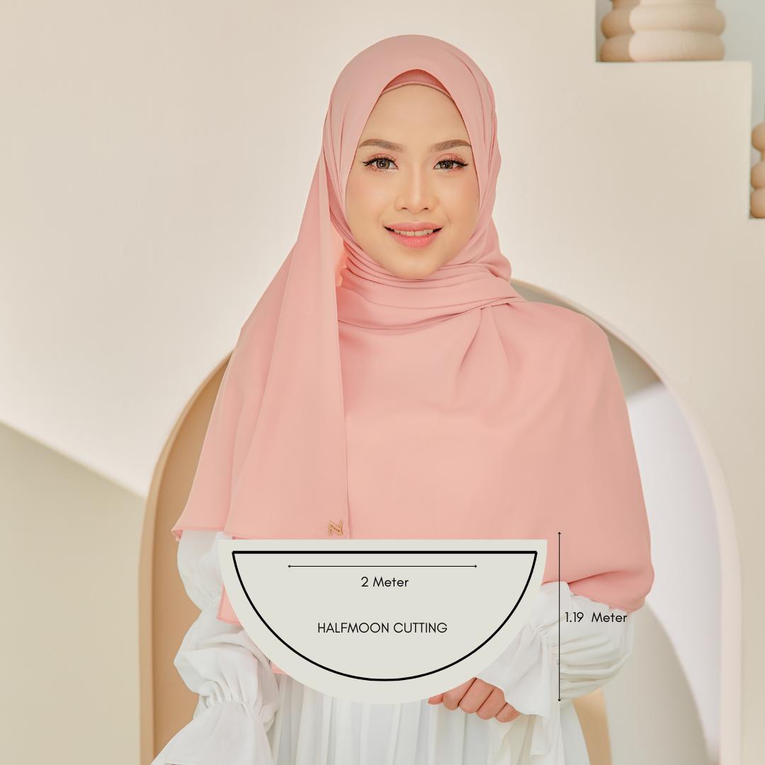 Zeez Scarves Tudung Air Plain Labuh Lebar Tak Jarang