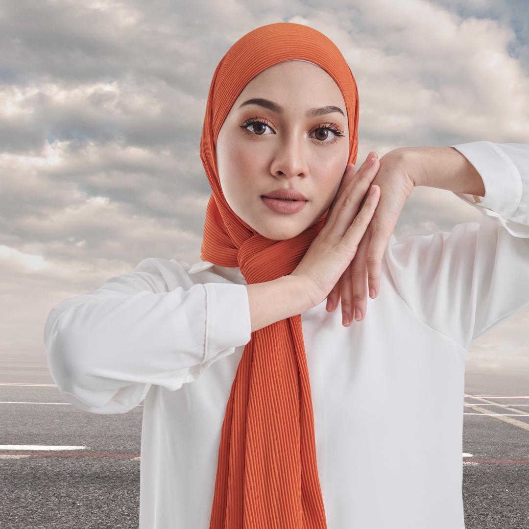 Zeezscarves Tudung Airy Pleated Scarf Size biasa