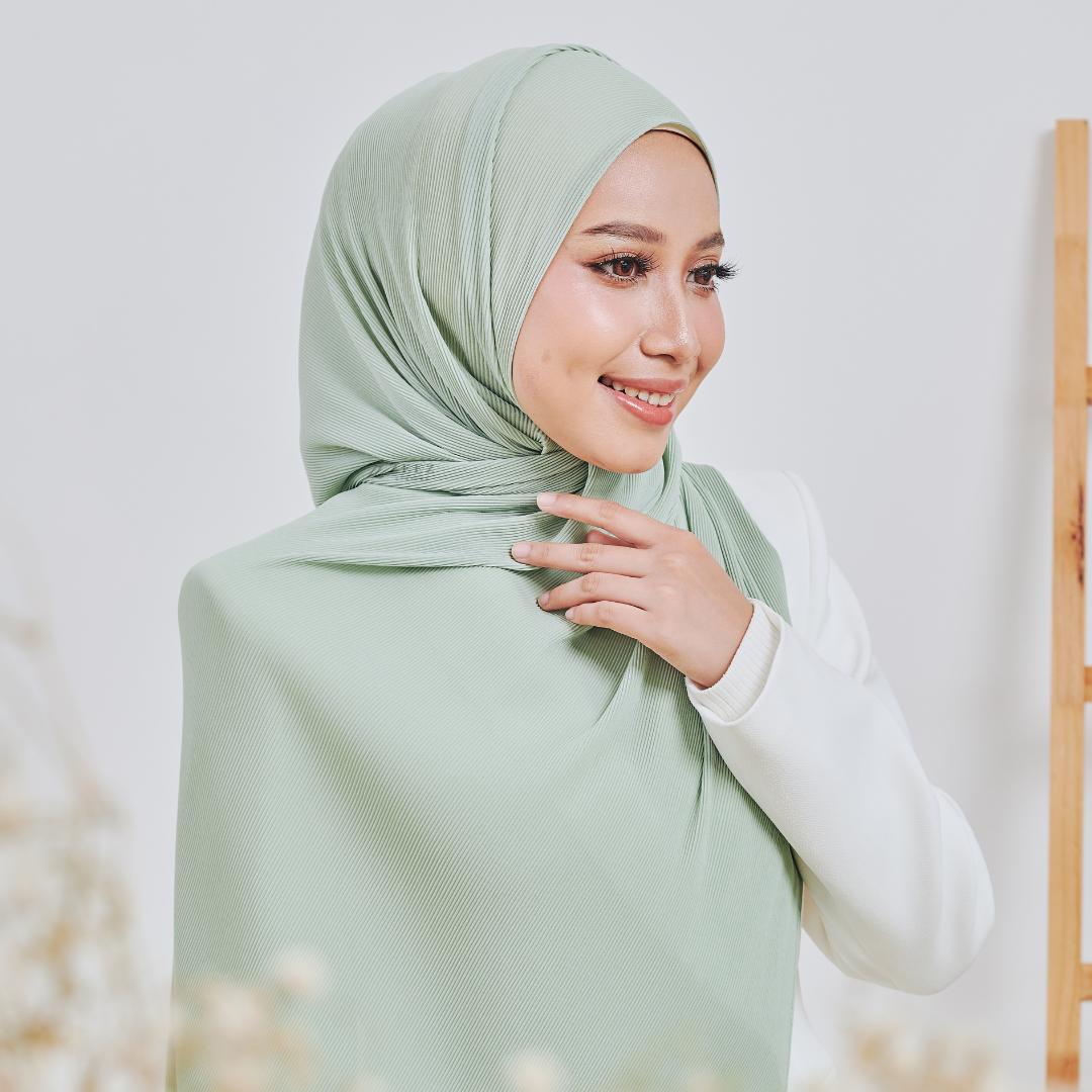 Zeez Scarves Tudung Awan Pleated Scarf Labuh dan lebar