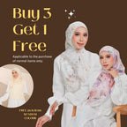 Zeez Scarves tudung bawal cotton bercorak bidang 45+