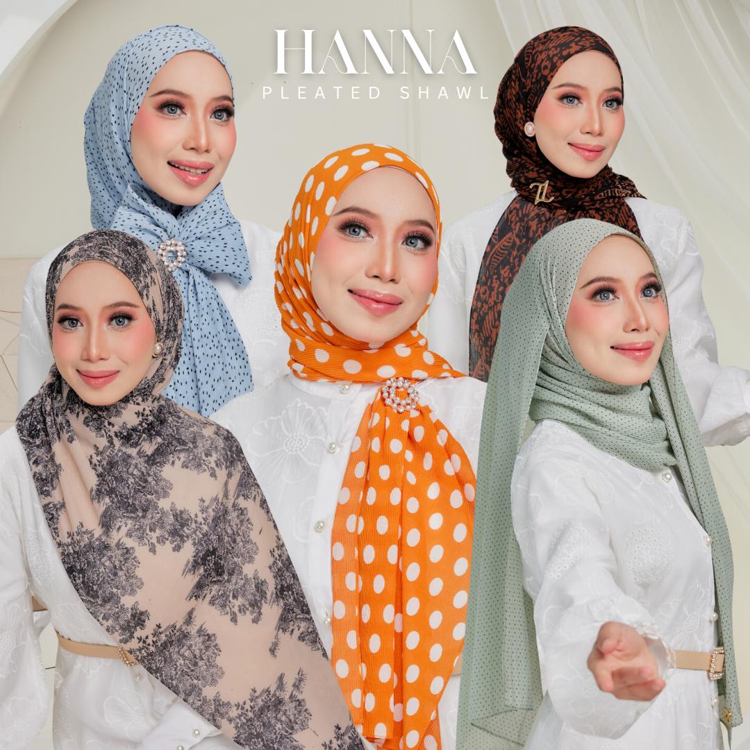 Zeez Scarves Hanna Pleated Bercorak Tak perlu iron 100%