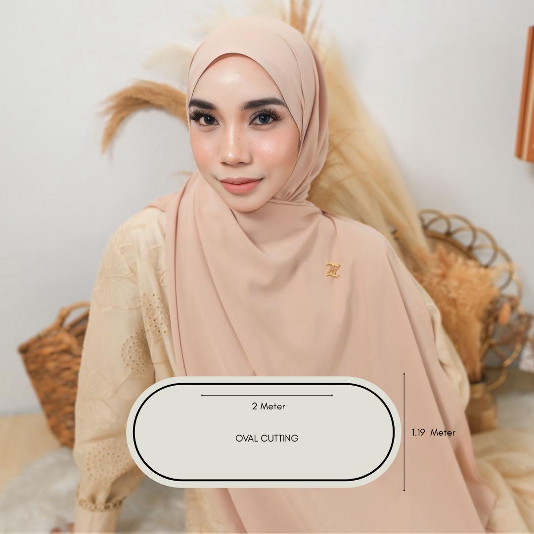 Zeez Scarves Tudung Air Plain Labuh Lebar Tak Jarang