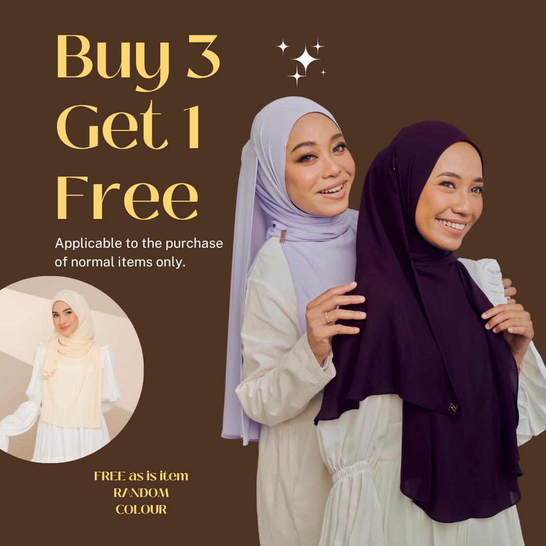 Zeez Scarves Tudung Air Plain Labuh Lebar Tak Jarang