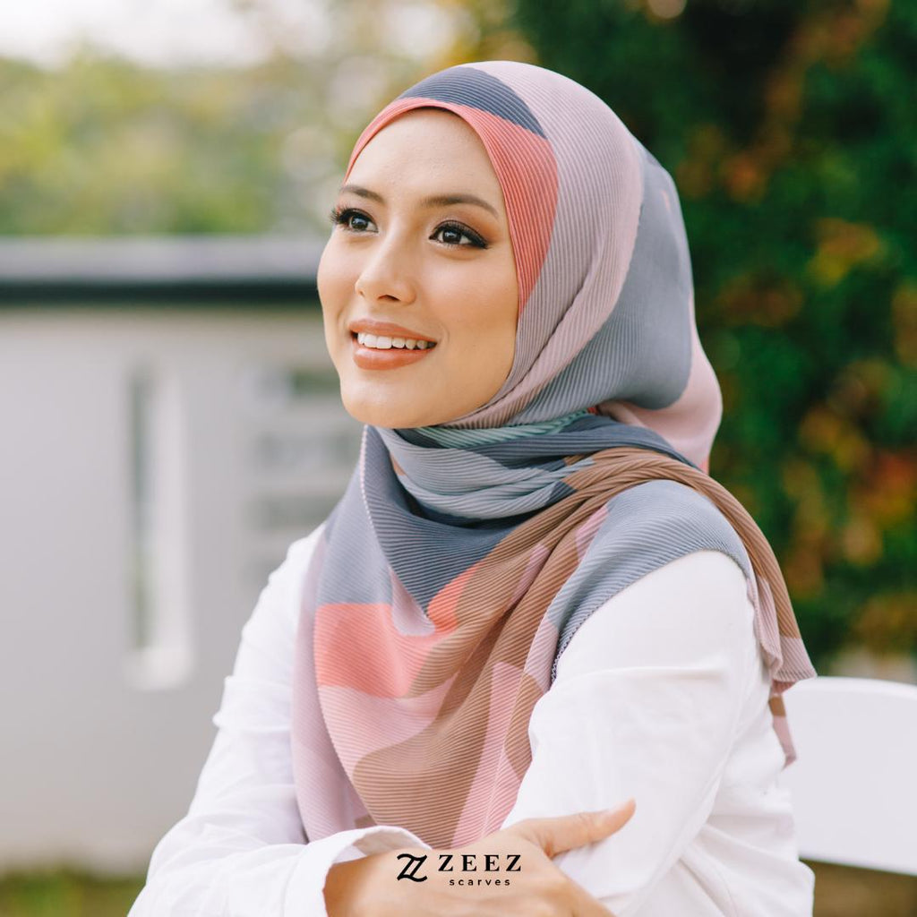 Zeez Scarves Geometrica Pleated Tiga Segi