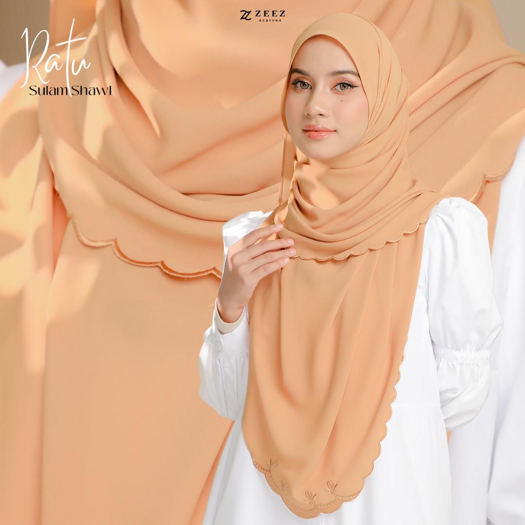 [PREMIUM] Ratu Sulam Wide Shawl Zeez Scarves with FREE GIFT
