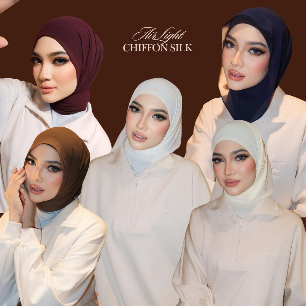Zeez scarves Selendang Tudung Airlight Chiffon Silk Ringan Dan Selesa