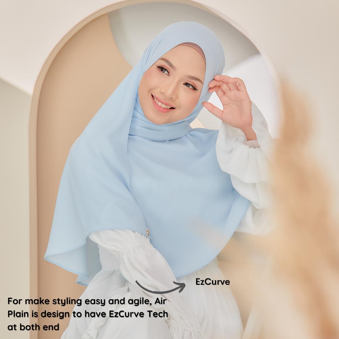 Zeez Scarves Tudung Air Plain Labuh Lebar Tak Jarang