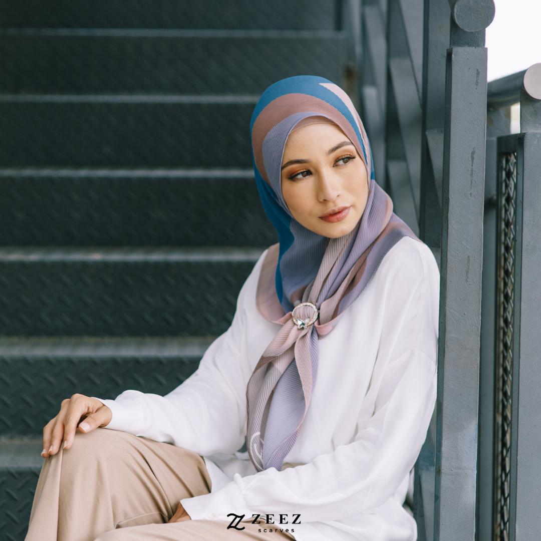 Zeez Scarves Geometrica Pleated Tiga Segi
