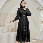 Zeez Scarves Seth Dress Silk Sulam dengan Lining dan Percuma tali pinggang