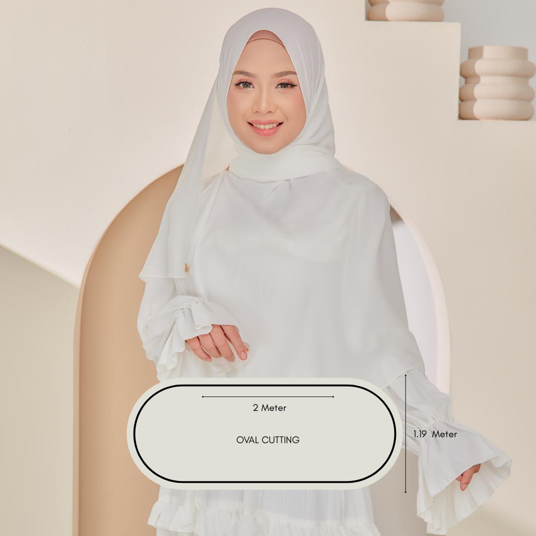 Zeez Scarves Tudung Air Plain Labuh Lebar Tak Jarang