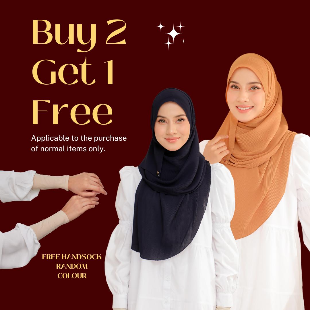 Zeez Scarves Breeze Pleated Shawl Labuh dan Lebar dengan potongan melengkung