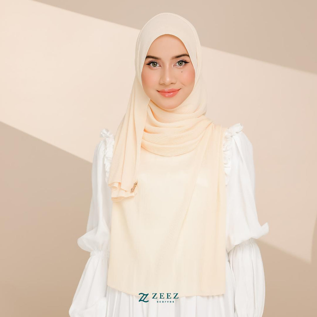 Zeez Scarves Tudung Awan Pleated Scarf Labuh dan lebar