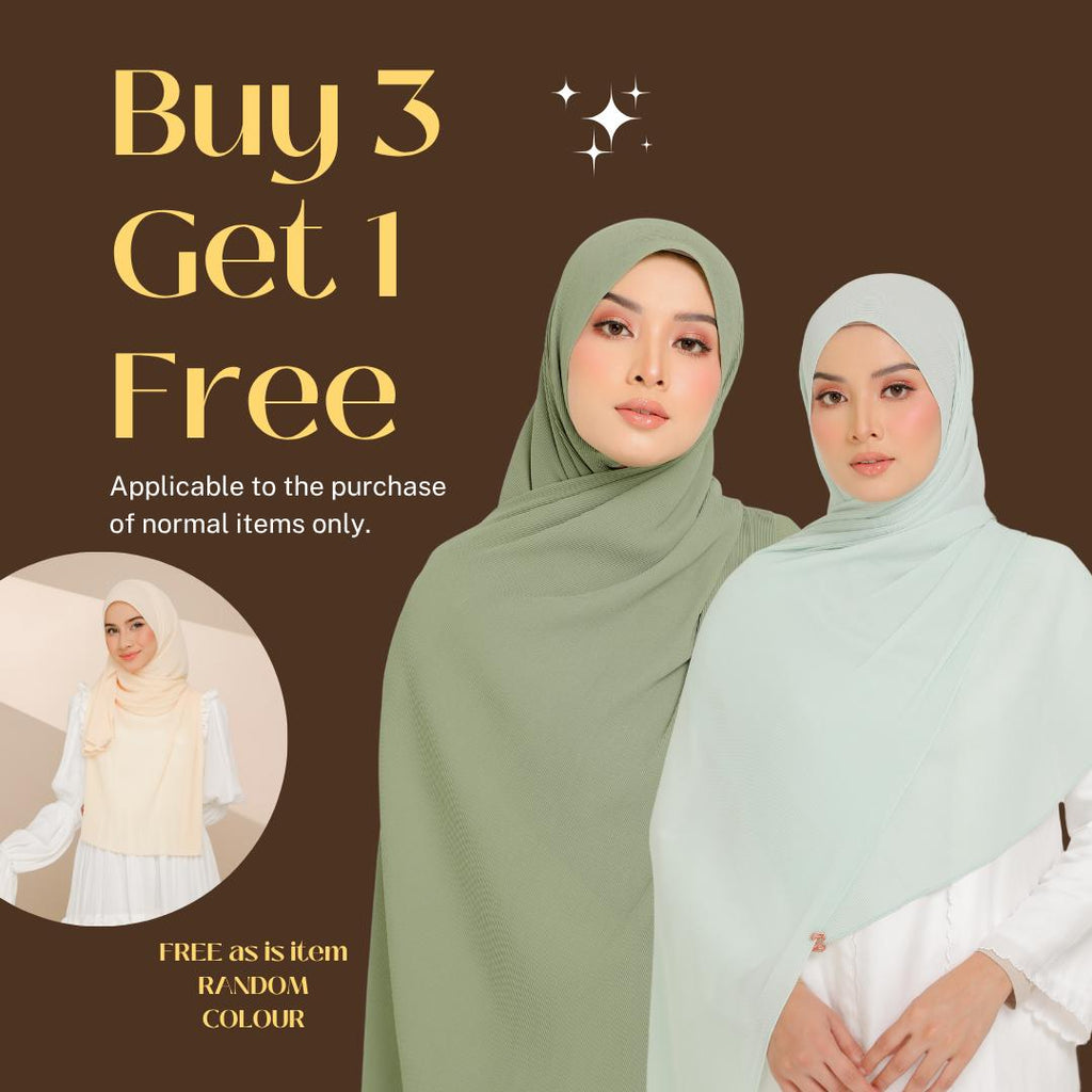 Zeezscarves Tudung Airy Pleated Scarf Size biasa