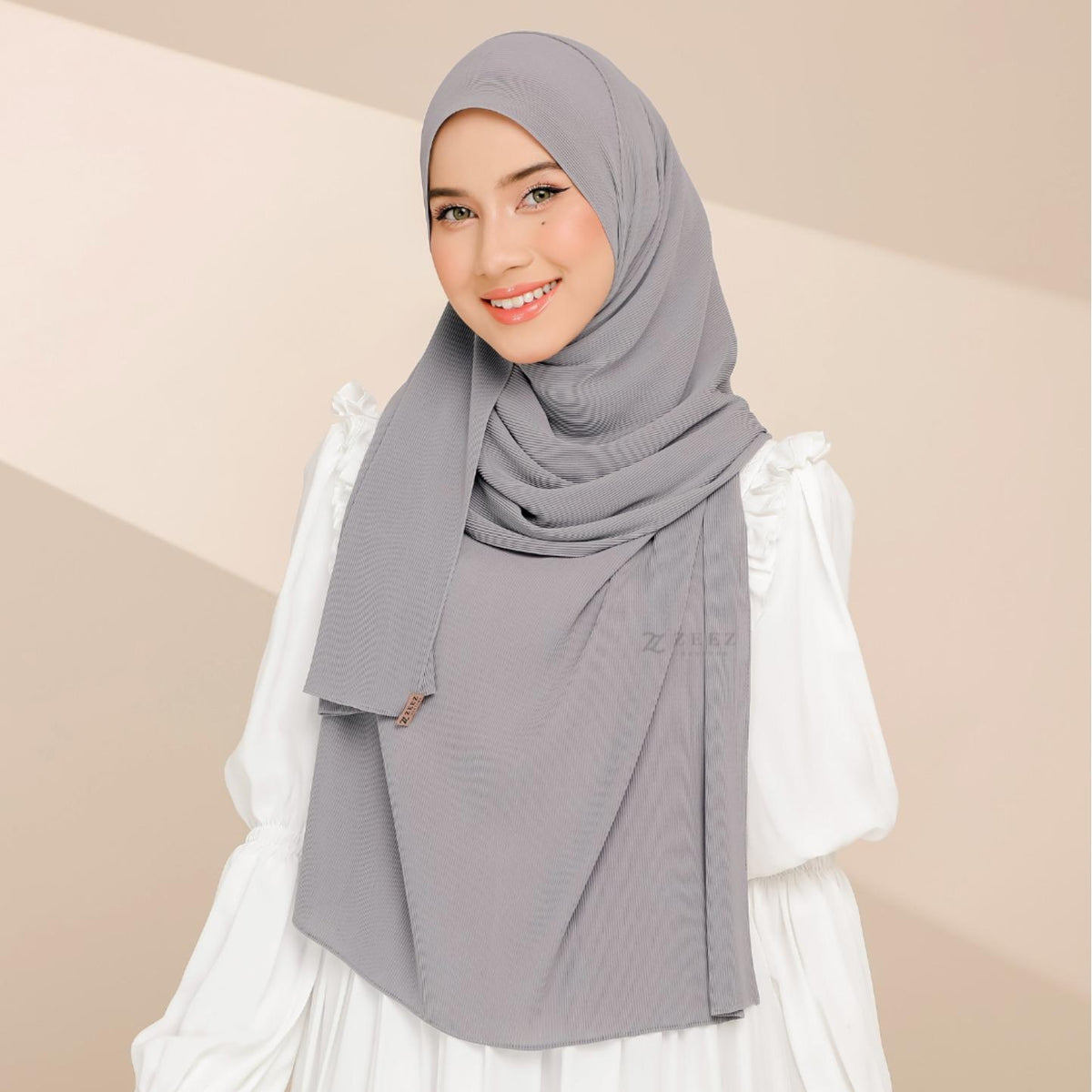 Zeez Scarves Tudung Awan Pleated Scarf Labuh dan lebar