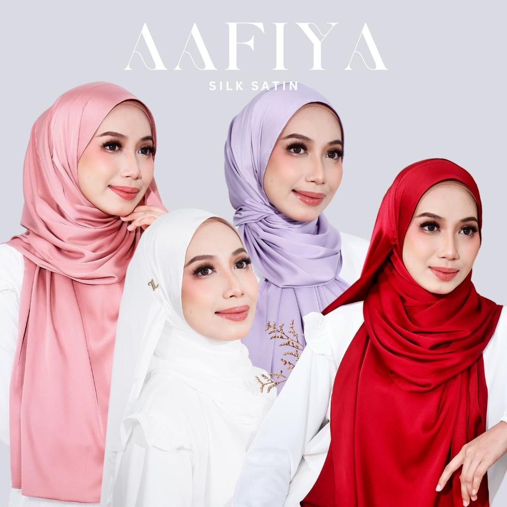 Zeezscarves Aafiya Satin Silk Shawl Selendang Panjang 2 meter