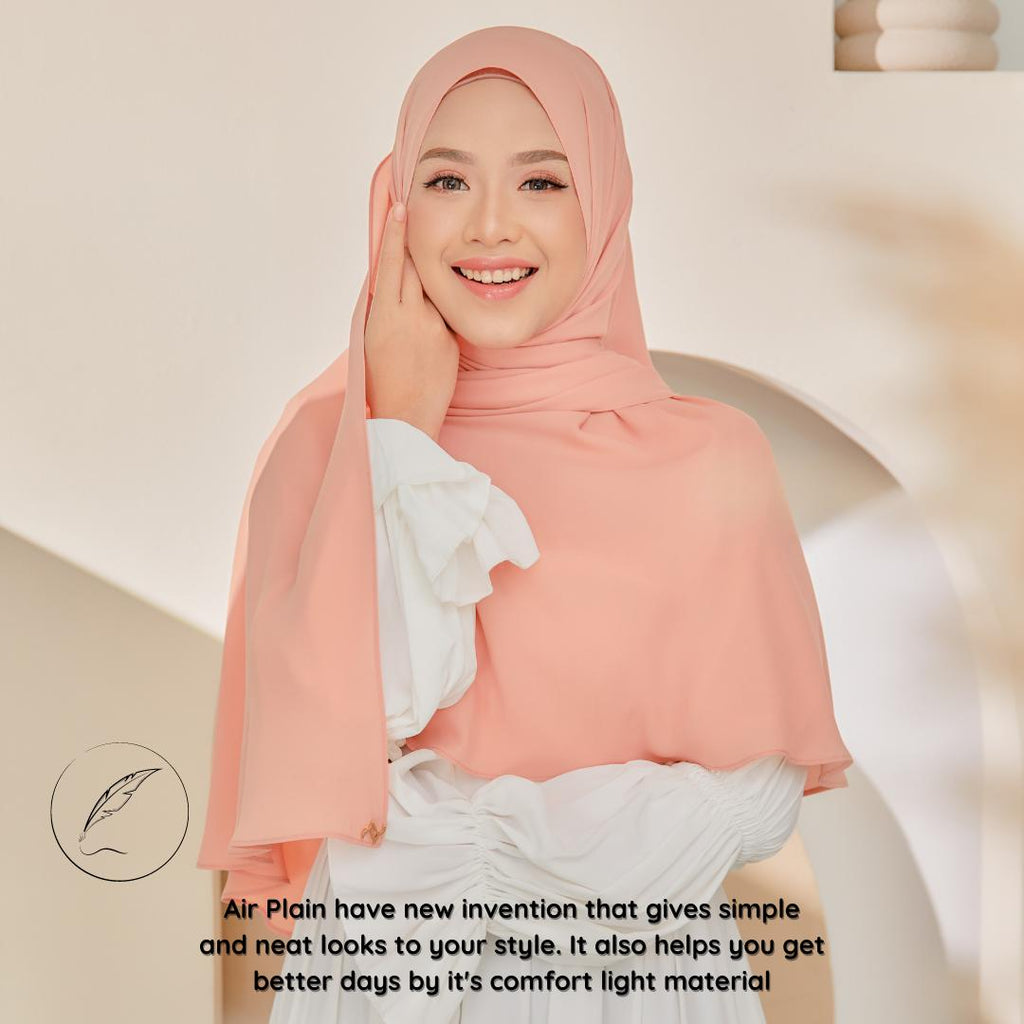 Zeez Scarves Tudung Air Plain Labuh Lebar Tak Jarang