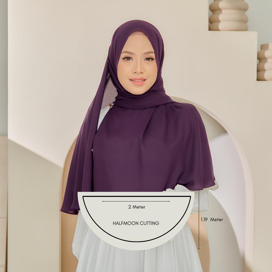 Zeez Scarves Tudung Air Plain Labuh Lebar Tak Jarang