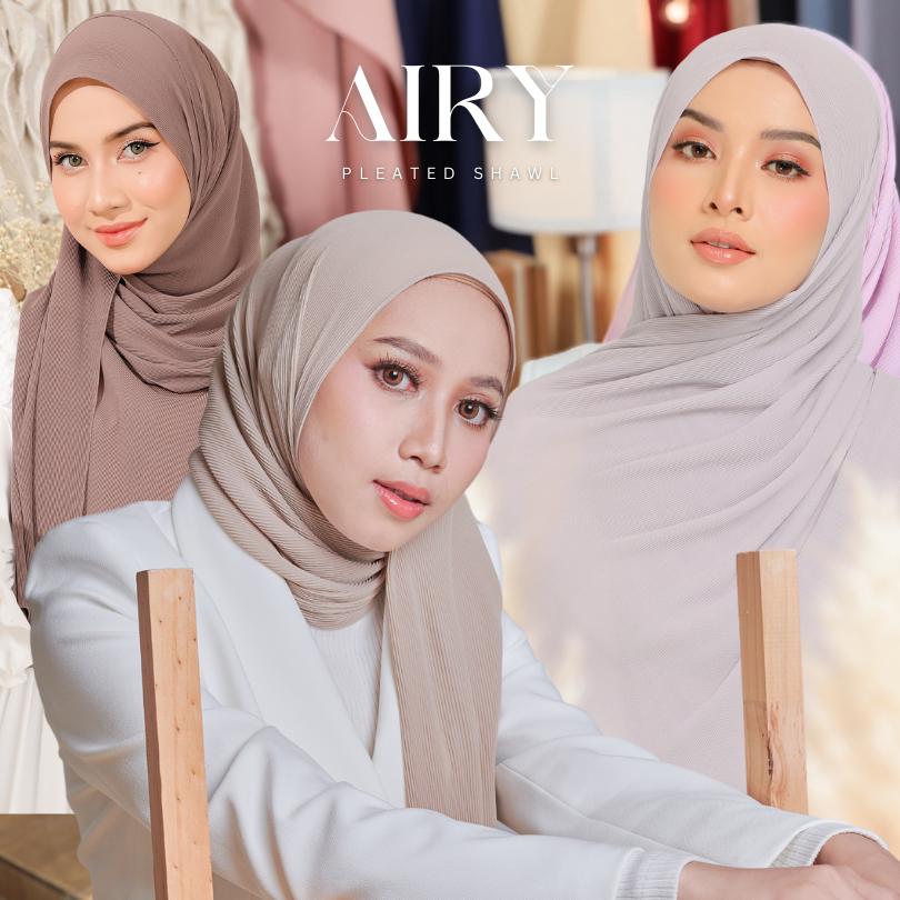 Zeezscarves Tudung Airy Pleated Scarf Size biasa