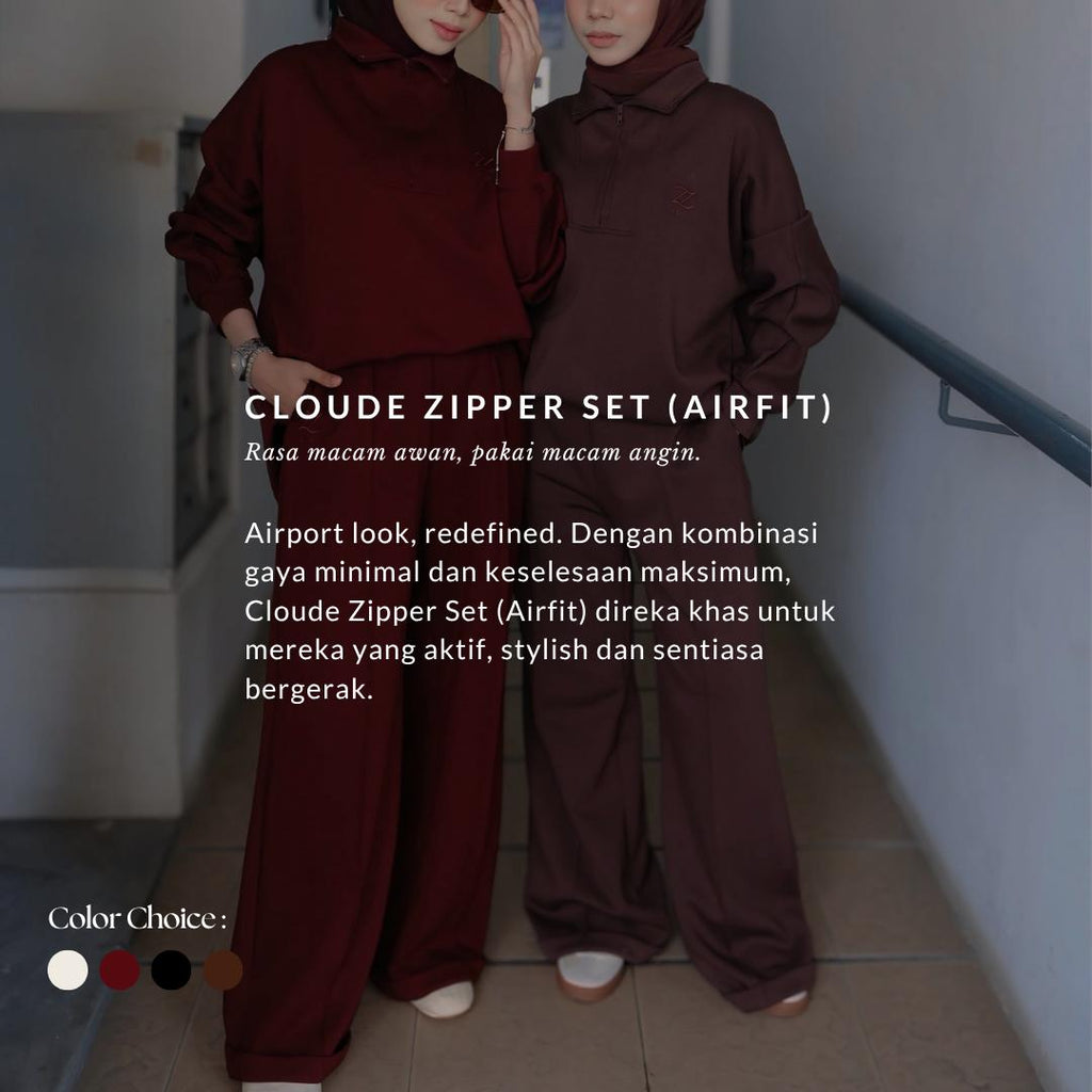 Set Cloude Berzip Selesa Zeez Scarves Lelaki Perempuan Ringan dan Sejuk
