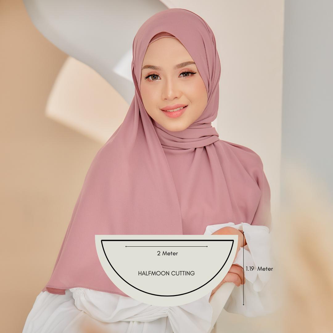Zeez Scarves Tudung Air Plain Labuh Lebar Tak Jarang