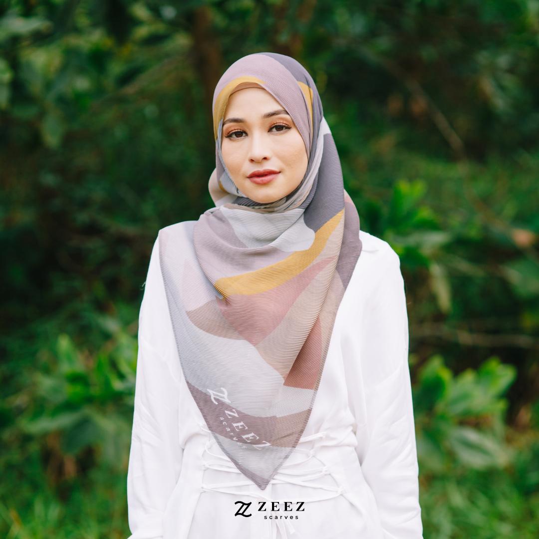 Zeez Scarves Geometrica Pleated Tiga Segi