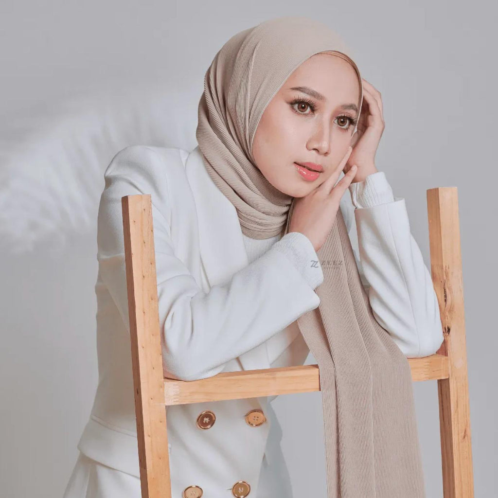 Zeezscarves Tudung Airy Pleated Scarf Size biasa