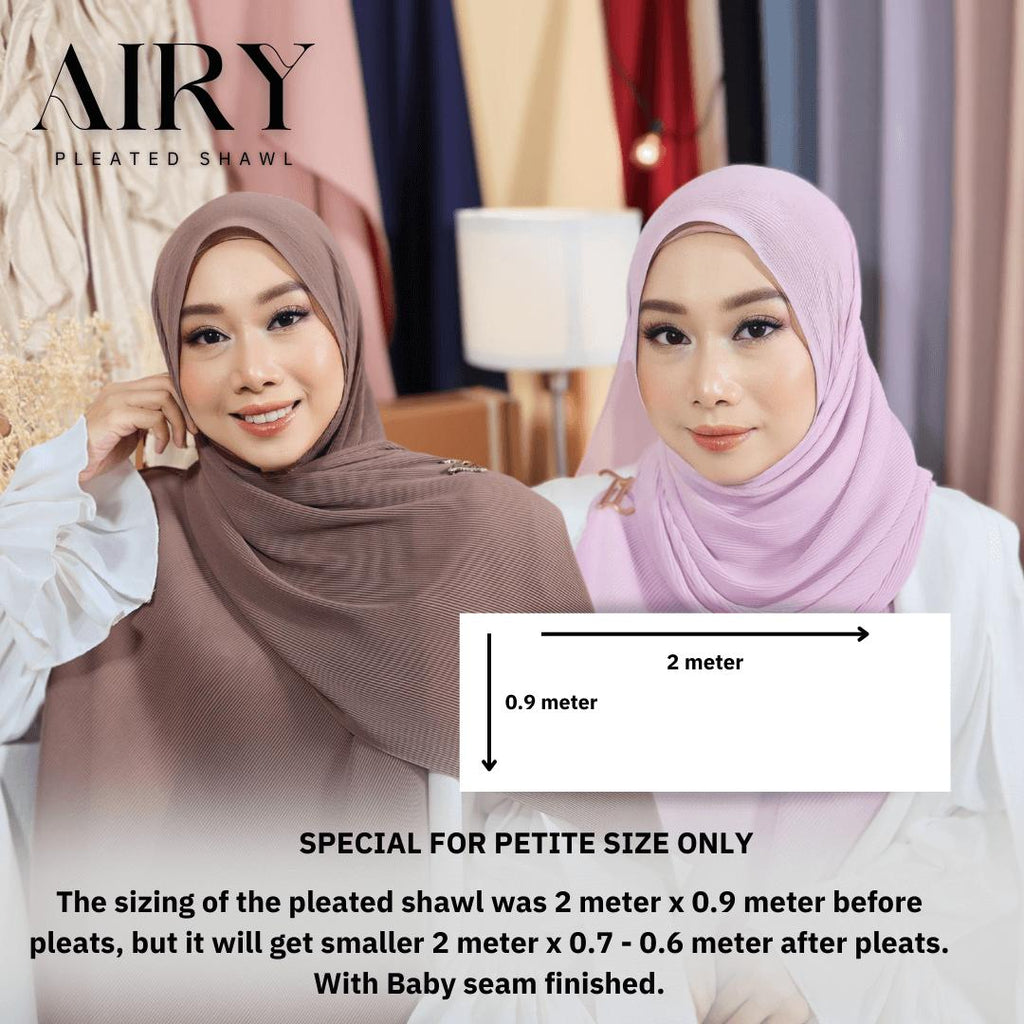 Zeezscarves Tudung Airy Pleated Scarf Size biasa