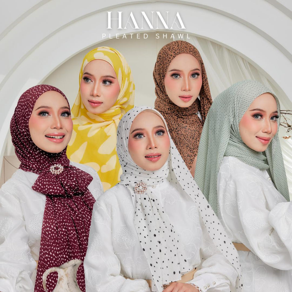 Zeez Scarves Hanna Pleated Bercorak Tak perlu iron 100%